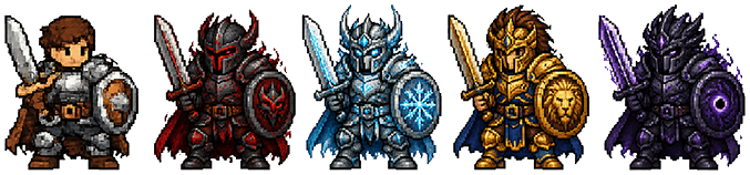 Base Warrior plus premium Warrior skin variations
